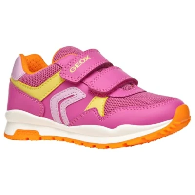 Image of Geox Pavel GIRL Trainers for kids, Size: 6, Fuchsia/orange Imitation leather/ textile