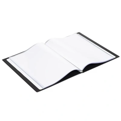 Image of Rillstab Original Display Book (30 Transparent/Clear Pockets) A4 Front Page Ring Binder Portfolio &amp; Project Presentation Folder for Meetings Conferences Poly Clear Pocket Black 99434