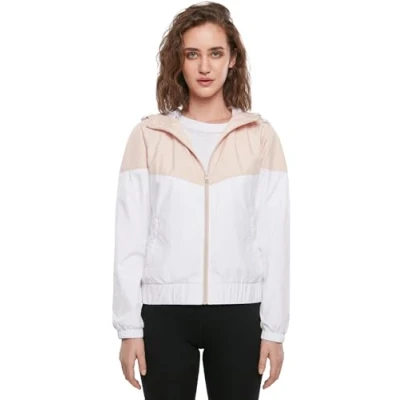 Image of Urban Classics Arrow Windbreaker, Women&#039;s, Size: Small, Lightpink/white