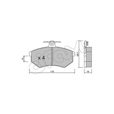 Image of brake Pad Set, disc CIFAM 822 148 0