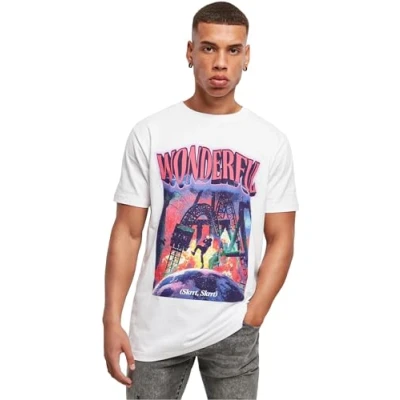 Image of Mister Tee Wonderful Print Tshirt, Men&#039;s, Size: Medium, White