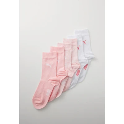 Image of PUMA Unisex Children&#039;s Easy Rider Classic Socks (Pack of 6), Pink/white, 27 30