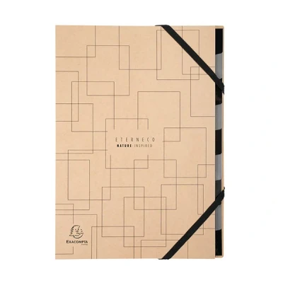 Image of Exacompta Ref 56747E Eterneco Collection Harmonika Multipart File 245 x 320mm, Suitable for A4 Sized Documents, 9 Tabbed Sections, Expanding Spine Geometric Design (Pack of 8)