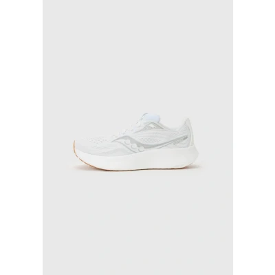 Image of Saucony RIDE 18 Road running shoes, Men&#039;s, Size: 7, White/gum shoes