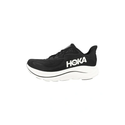 Image of HOKA Men&#039;s Clifton 10 Wide Sneaker, Black White, 8 UK