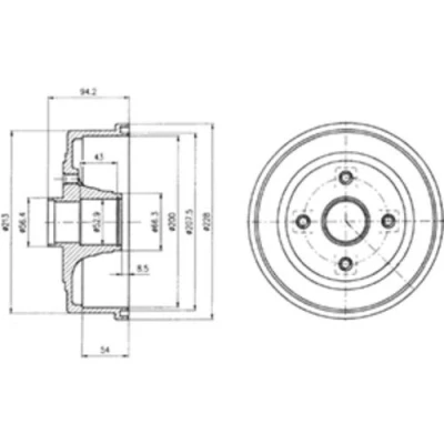 Image of Brake Drum DELPHI BF472