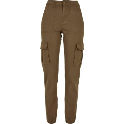 Image of Urban Classics Twill Utility Cargo trousers, Women&#039;s, Size: 26x30, Olive