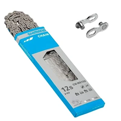 Image of Shimano Deore XT CN M8100 chain with quick link, 12 speed, 126L, Silver