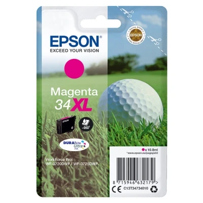 Image of WorkForce Pro WF 3720 Epson 34XL (T3473) high capacity magenta ink cartridge (original)