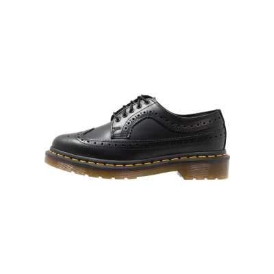 Image of Dr. Martens 3989 Wingcap Brogue Laceups, Size: 4, Black Leather