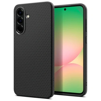 Image of Spigen Liquid Air Case for Samsung Galaxy A56 5G [Anti Slip] Military Protection Mobile Phone with Shockproof Protective Corners Matte Black
