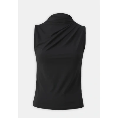 Image of Pieces Pcmadison Draped Top, Women&#039;s, Size: XS, Black