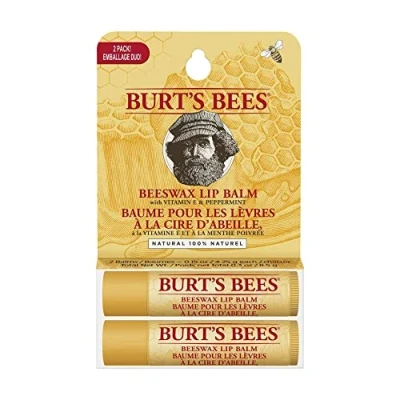 Image of Burt&#039;s Bees 100% Natural Origin Moisturising Lip Balm Duo