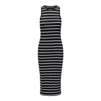 Image of ONLY Women&#039;s Onlbelfast Stripe S/L Midi Dress Jrs Noos, Black, L