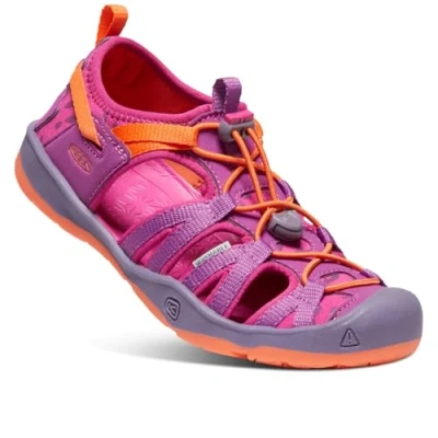 Image of Keen Moxie Youth Unisex Walking sandals Purple wine/nasturtium for kids, Size: 4, Textile