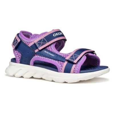 Image of Geox Airadyum Sandals for kids, Size: 9K, Navy/purple shoes