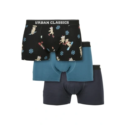 Image of Urban Classics Boxer shorts, Men&#039;s, Size: Medium, Teddy aop+jasper+navy