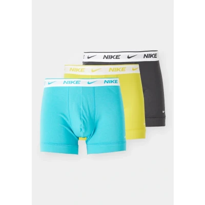 Image of Nike Underwear Trunk 3 PACK Pants, Men&#039;s, Size: XL, Yellow/anthracite/neon blue/white