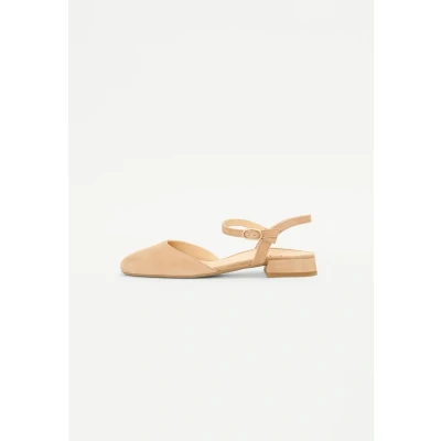 Image of Paul Green Ankle strap ballet pumps, Women&#039;s, Size: 3.5, Sand Suede