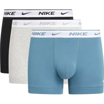 Image of Nike Underwear Trunk 3 PACK Pants, Men&#039;s, Size: XL, Smokey blue/white