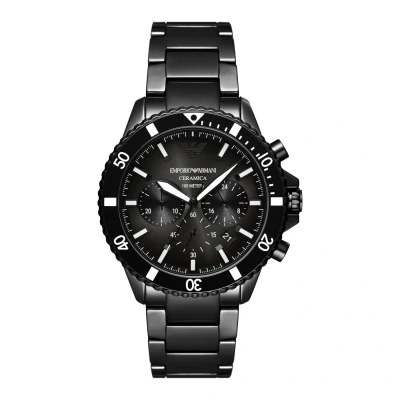 Image of Emporio Armani Chronograph watch Black, Men&#039;s, Size: One Size, Black