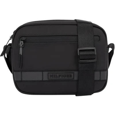 Image of Tommy Hilfiger Monotype Reporter Unisex Across body bag, Size: One Size, Black