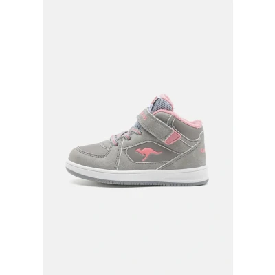 Image of Kangaroos KCPI Kalino Hightop trainers for kids, Size: 4.5K, Ultimate grey/dusty rose Imitation leather/ textile