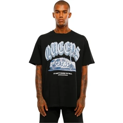 Image of Upscale by Mister Tee Queens Print Tshirt, Size: Large, Black