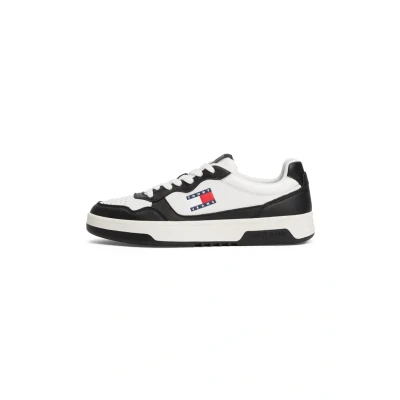 Image of Tommy Jeans Cupsole Trainers, Men&#039;s, Size: 6.5, Ecru Leather and textile