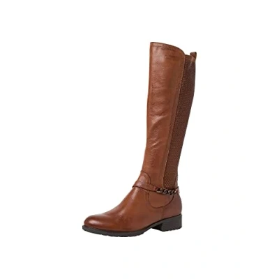 Image of Tamaris Boots, Women&#039;s, Size: 4, Cognac Leather/synthetics