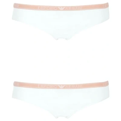 Image of Emporio Armani 2 PACK Brief Briefs, Women&#039;s, Size: Small, Bianco white