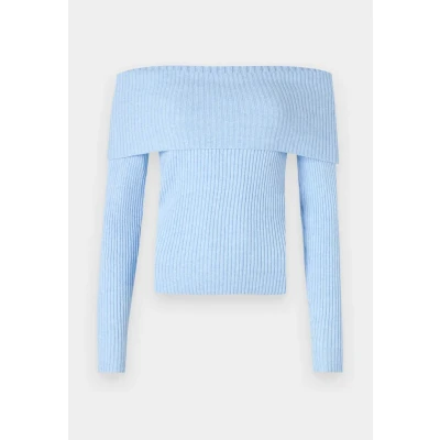 Image of ONLY Onlkatia OFF Shoulder Jumper, Women&#039;s, Size: Small, Kentucky blue melange