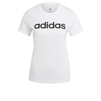 Image of adidas Sportswear W LIN T Print Tshirt, Women&#039;s, Size: XXS, White/black