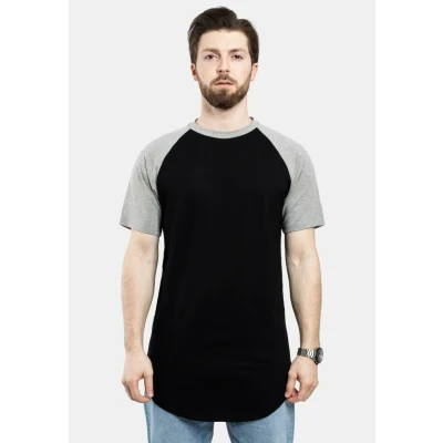 Image of Blackskies Round Baseball Kurzarm Print Tshirt, Men&#039;s, Size: Medium, Black/grey
