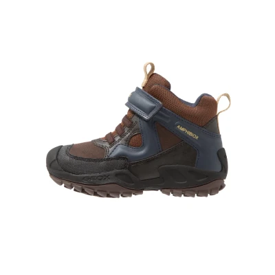 Image of Geox Men&#039;s J New Savage Boy B A Trainers, Brown navy, 5 UK