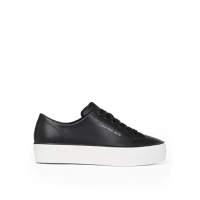 Image of Calvin Klein Jeans BOLD Trainers, Women&#039;s, Size: 4, Black/bright white Leather