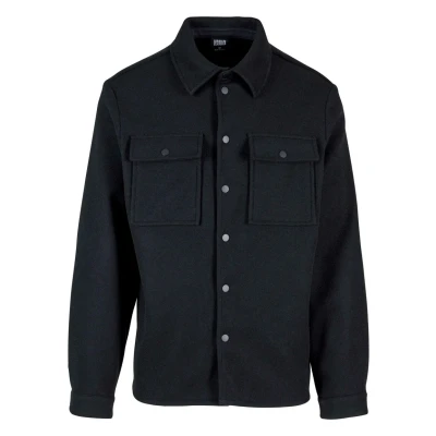 Image of Urban Classics Men&#039;s Plain Overshirt Jacket, Black, 5XL
