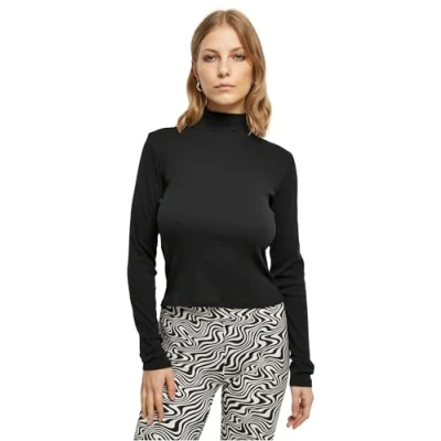 Image of Urban Classics BACK CUT OUT Longsleeve Long sleeved top, Women&#039;s, Size: 4XL, Black