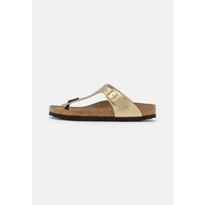 Image of Birkenstock Gizeh Narrow Tbar sandals, Women&#039;s, Size: 4.5, Gold High quality imitation leather
