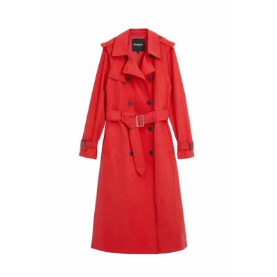Image of Desigual Detachable Trenchcoat, Women&#039;s, Size: 14, Red