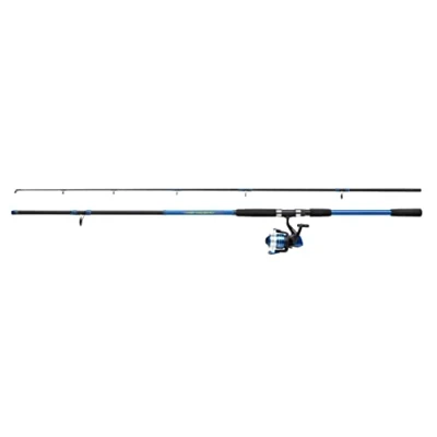 Image of Shakespeare Firebird Mackerel Combo, Fishing Rod and Reel Spinning Pre spooled with Line, Ready to Fish in Saltwater, Sea Inshore/Nearshore Fishing, Mackerel, Blue/Black, 1.80m 112 225g
