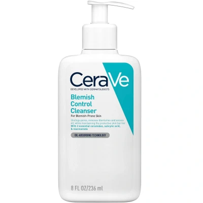 Image of CeraVe Blemish Control Face Cleanser with 2% Salicylic Acid &amp; Niacinamide for Prone Skin 236ml