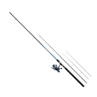 Image of Shakespeare Firebird Feeder Combo, Fishing Rod and Reel Pre spooled with Line, Ready to Fish Coarse Combos, Fishing, Carp, Bream, Roach, Tench, Unisex, Blue/Black, 3.0m 260g