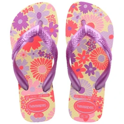 Image of Havaianas Flores Slippers for kids, Size: 353, Peach shoes
