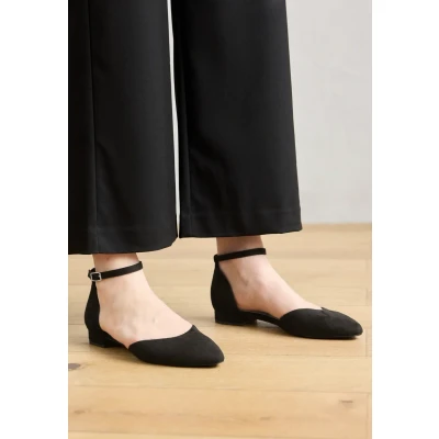 Image of Tamaris Ankle strap ballet pumps, Women&#039;s, Size: 4, Black Textile