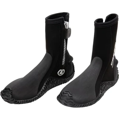 Image of Cressi Unisex Korsor 3mm Boots With Semi rigid Sole For Diving, Black, XL EU