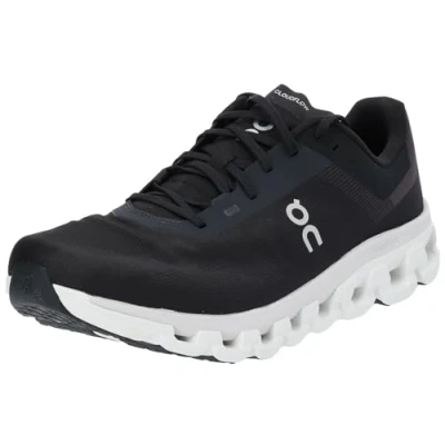 Image of On Cloudflow 4 Road running shoes Black white, Men&#039;s, Size: 9.5, white Polyester