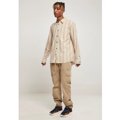 Image of Urban Classics Men&#039;s Striped Shirt, Union Beige/Softsea Rass, S