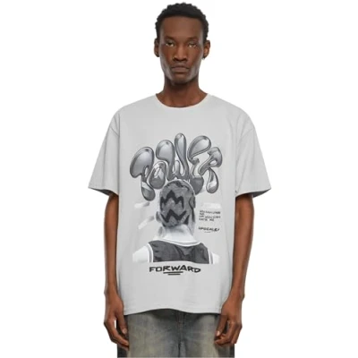 Image of Upscale by Mister Tee Power Foward 2.0 Print Tshirt, Men&#039;s, Size: Small, Lightasphalt