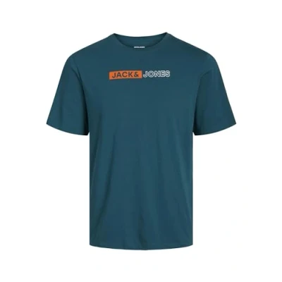 Image of Jack &amp; Jones Jjecorp LOGO TEE PLAY O NECK Print Tshirt, Men&#039;s, Size: XS, Deep teal